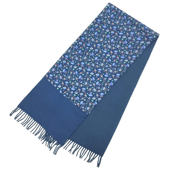 HERMES Navy Scarf - Picture 1 of 3